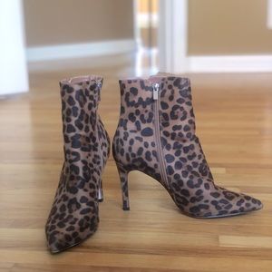 Animal print booties